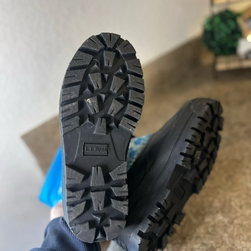 LL Bean Northwoods Snow Boots Youth SZ 3 Blue Insulated Removable Liner